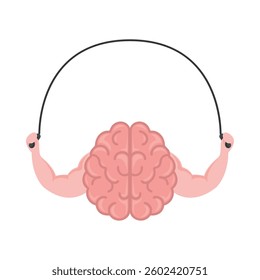 strong mind exercising with a jump rope