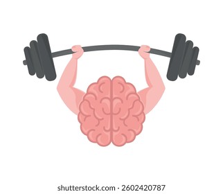 strong mind lifting a heavy barbell