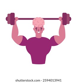 Strong Mind Muscular Man lifting weights