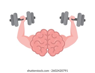 strong mind training with dumbbells