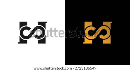 Strong and modern The H Infinity logo design 