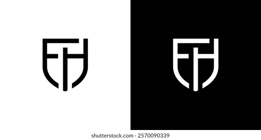 Strong and modern initial FH security logo design 