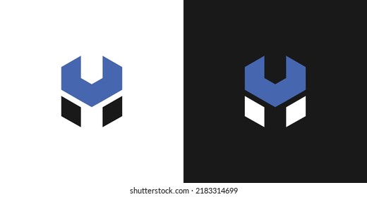 Strong and modern initial letter M  mechanical logo design 2