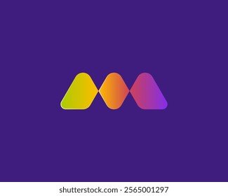 Strong modern initial letter m logo gradient