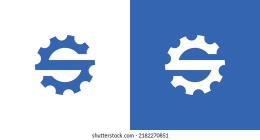 Strong and modern initial letter S gear mechanical logo design