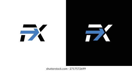 Starke und moderne Buchstaben FX Initialen Logo-Design