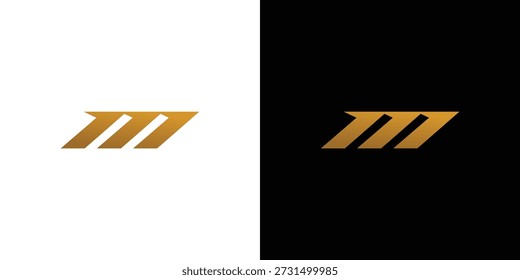 Design de logotipo de iniciais M de letra forte e moderna