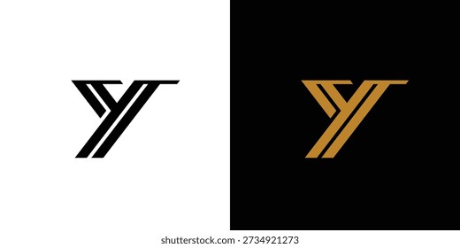 design de logotipo de iniciais Y de letra forte e moderna