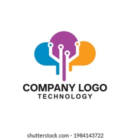 diseño de logotipos modernos y fuertes para la tecnología en la nube