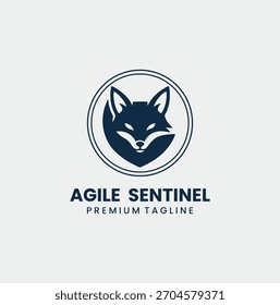 A strong, modern logo featuring the head of a fox or wolf in a stylized shield shape, symbolizing agility, smartness, and protection.