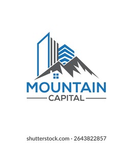 Strong Mountain Capital logo design featuring bold mountain peaks symbolizing stability, growth, and resilience. Perfect for investment firms seeking a trustworthy and professional brand identity.
