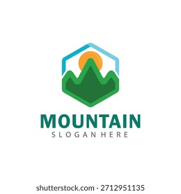 Diseño fuerte del Vector del símbolo de Mountain Ridge para el equipo al aire libre de la aptitud y de la supervivencia