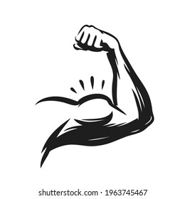 Strong muscle arm. Power symbol vector illustration