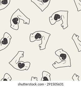 Strong muscle doodle seamless pattern background