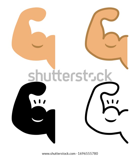 Strong Muscle Icon Set Vector Illustration Stock Vector (Royalty Free ...