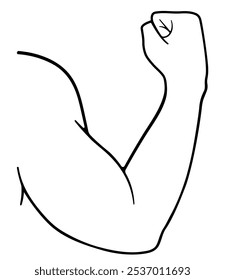 Strong muscles outline icon. Arm, Bicep, athlete, gym.