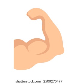 Strong Muscular Arms Colorful Icon Isolated Vector Illustration