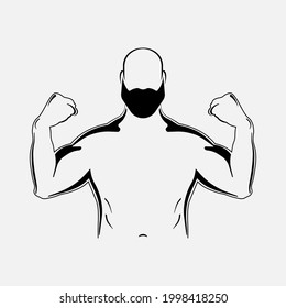 Strong muscular man icon. Vector illustration EPS 10