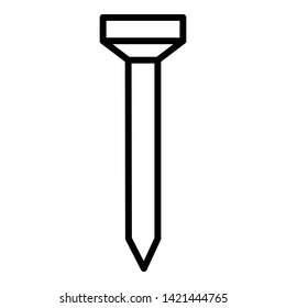 Strong nail icon. Outline strong nail vector icon for web design isolated on white background