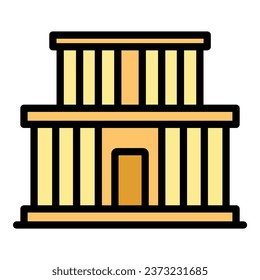 Strong opera house icon outline vector. City landmark. World culture color flat