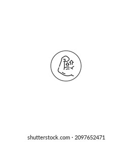 strong outline style icon in circle