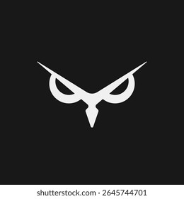 Strong Owl Symbol. Sharp and Sporty Owl Face Logo Design.