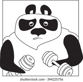 strong panda, drawing