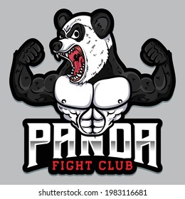 strong panda esport mixed martial arts logo