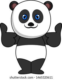 Starke Panda, Illustration, Vektorgrafik auf weißem Hintergrund.