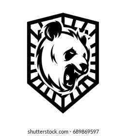 Strong Panda - Vector logo / icon mascot illustration