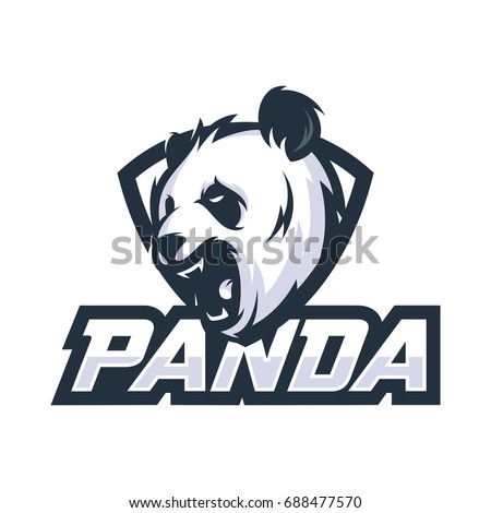 strong panda vector logo icon mascot illustration stock vector