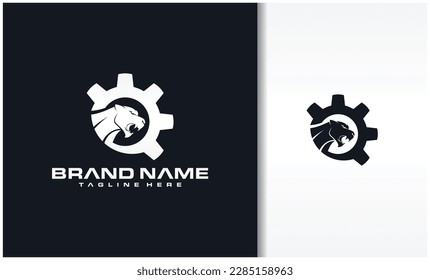 Strong panter and gear logo