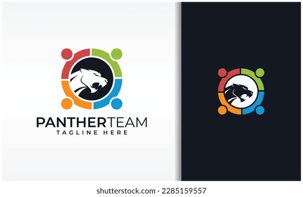 Strong panter and team work logo