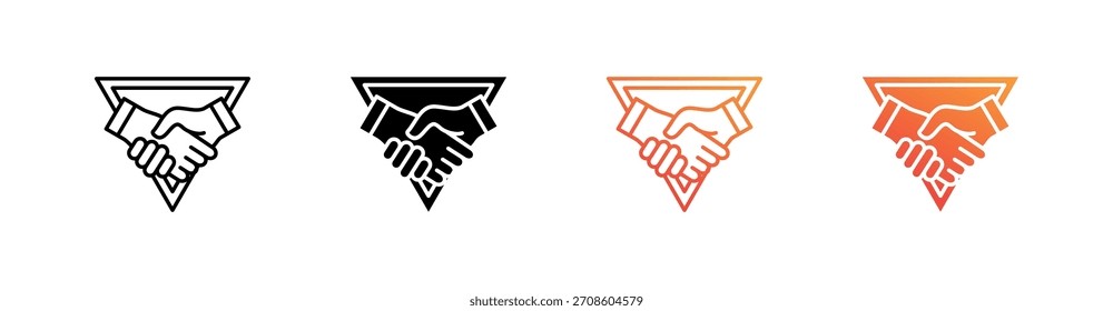 Strong Partnership Multiple Style Icon Set