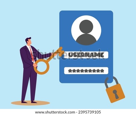 Strong password for cyber security, high protection and safety for login account, secure data privacy, online authentication concept