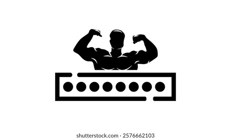Strong password symbol, black isolated silhouette