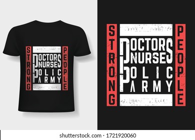 Strong People Typography T-shirt Design