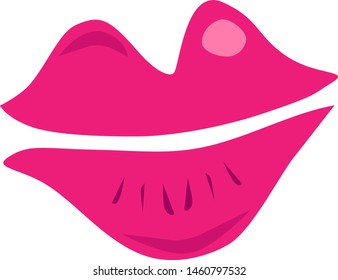 Strong pink lips vector illustration