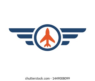 Strong Plane Logo Blue Orange Color Stock Vector (Royalty Free ...