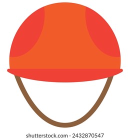 Strong plastic helmet to protect head of construction worker. Construction professional tools and equipment of highly qualified specialist. Simple flat vector isolated on white background