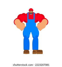 Strong plumber. powerful plumber Vector illustration