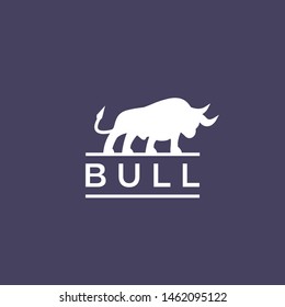 strong, powerful, clean, bold a bull logo design vector icon illustration inpiration