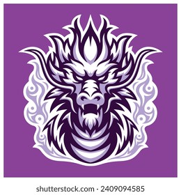 Strong And Powerful Dragon Vector Logo Symbol