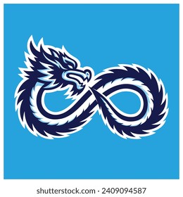 Strong And Powerful Dragon Vector Logo Symbol