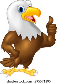 Strong and powerful eagle giving thumb up