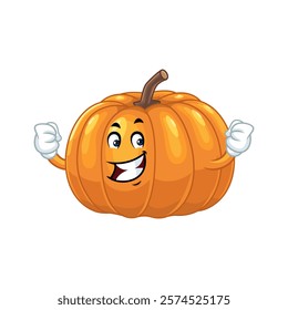 Strong Pumpkin Cartoon Character Illustration.