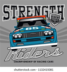 strong racing time,vector car illustration