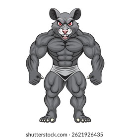 strong rat mascot vector illustration design