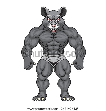 strong rat mascot vector illustration design