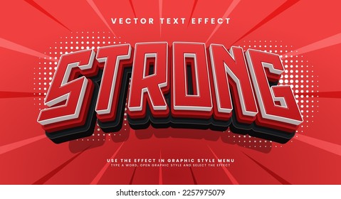 Sólido efecto de estilo de texto vectorial editable 3d rojo